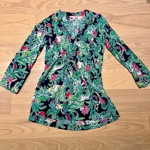 Lilly Pulitzer Sarasota Tunic Trunk Show Elephant Print Top